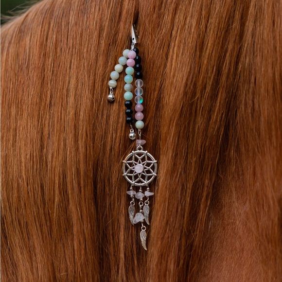 ROSE quartz Rhythm Mane Beads, horse/pony, speed beads, trail beads, equestrian - Picture 3 of 6